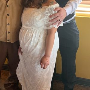 Pink blush maternity post baby dress